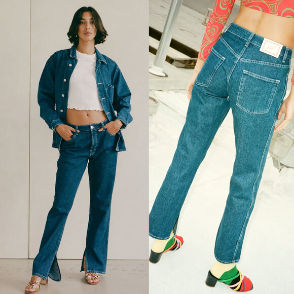 LISA SAYS GAH NWT Ellis Side Slits Low Rise Jean in Stonewash Indigo Size 10 - Picture 2 of 14